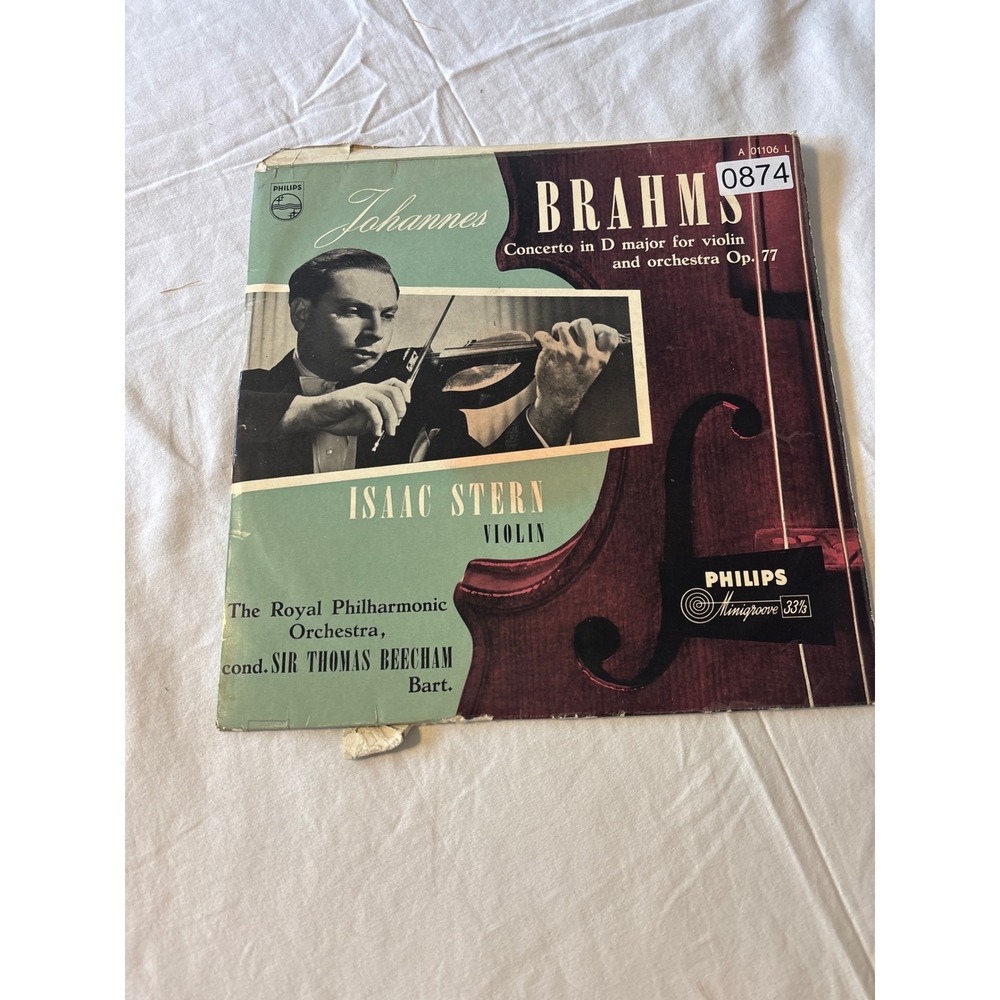 Philips Brahms Violin Concerto Isaac Stern Vinyl LP 12in Fair A 01106 L 0874